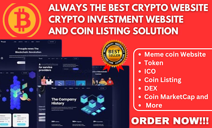 Bestseller - build crypto website, crypto token website, memecoin website, pepe website