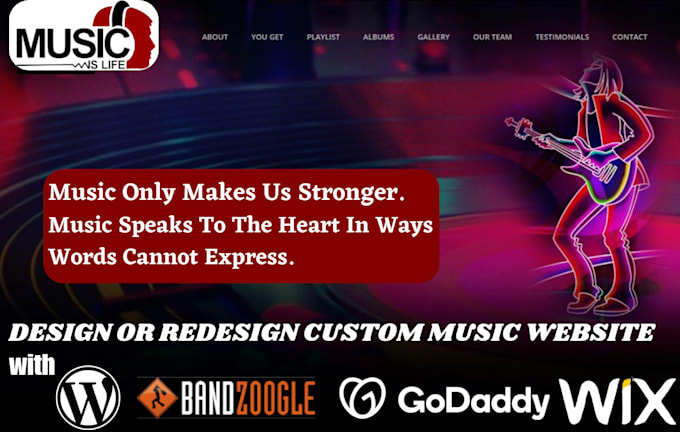 Bestseller - design music website for epk portfolio dj artist label band event booking blog