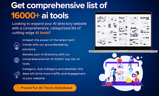 Gig Preview - Provide a comprehensive list of 16000 ai tools