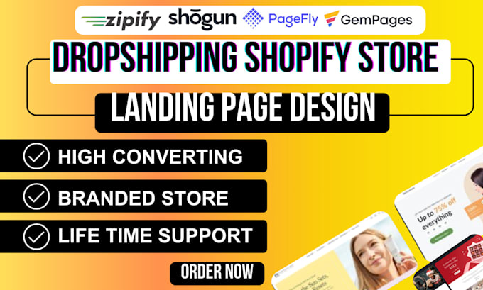 Gig Preview - Build shopify one product store landing page with pagefly gempages shogun