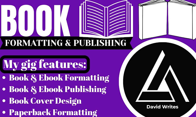 Gig Preview - Do KDP book paperback formatting editing for amazon KDP book publishing