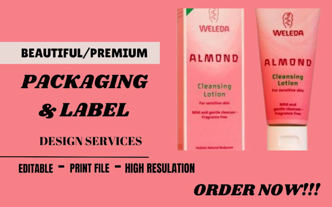 Gig Preview - Do skincare cosmetic product packaging and labeling design