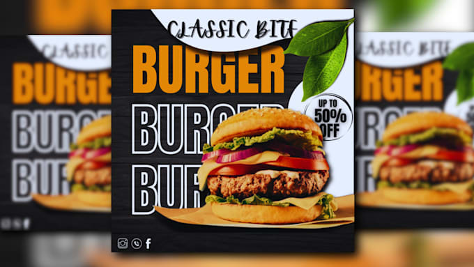 Gig Preview - Create stunning food banners that make customers hungry