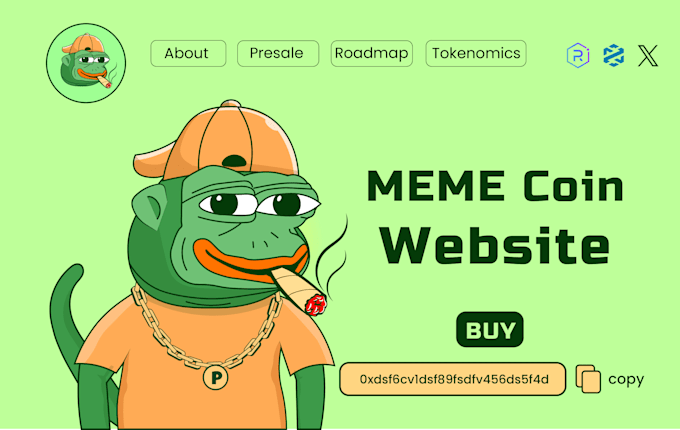 Gig Preview - Do memecoin website meme coin website crypto meme coin meme token meme website