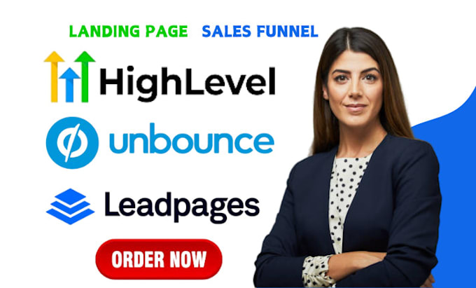 Gig Preview - Build your sales funnel and landing page using gohighlevel, unbouce or leadpages