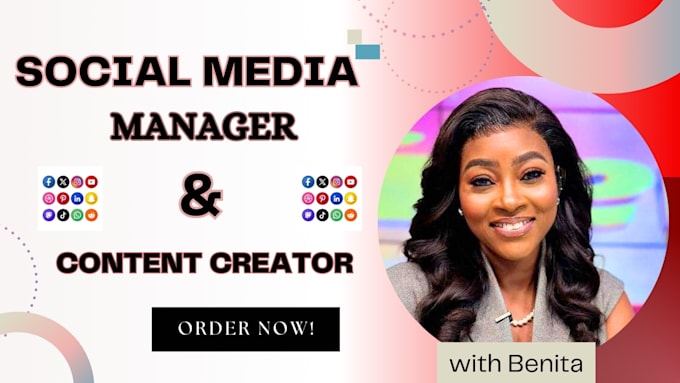 Gig Preview - Be your social media marketing manager and monthly content creator