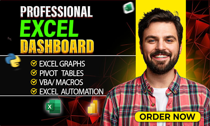 Gig Preview - Professional excel dashboard, pivot tables, excel graphs and macros