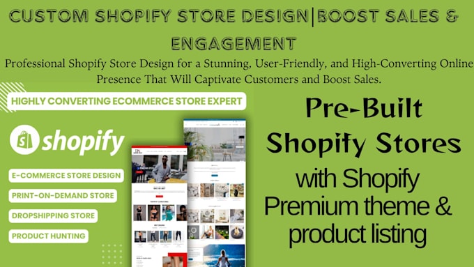 Gig Preview - Build a shopify store that boosts sales and grows your brand