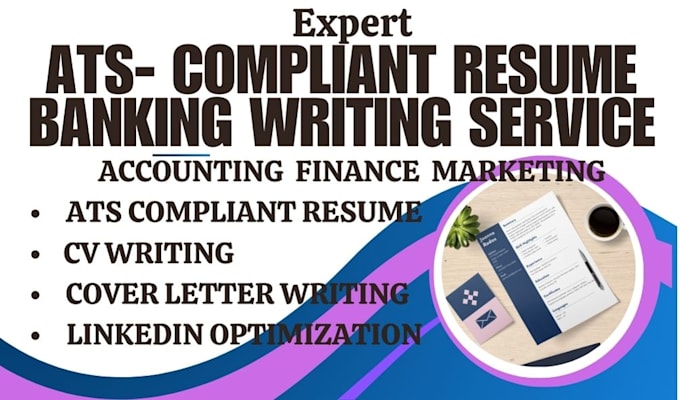 Gig Preview - Write ats compliant  banking resume accounting resume finance marketing resume