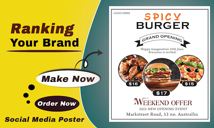 Bestseller - design restaurant flyers, food menu, or posters for small business