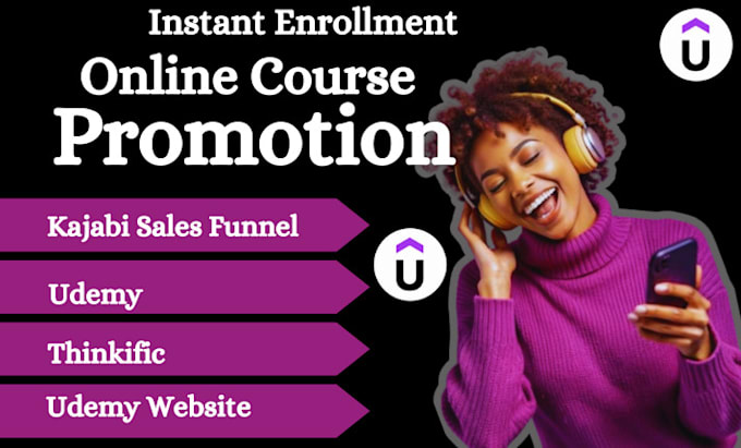 Gig Preview - Do udemy course promotion, online course marketing, thinkific course promotion