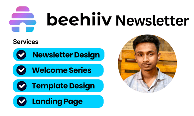 Gig Preview - Design beehiiv newsletter template beehiiv landing page setup beehiiv account