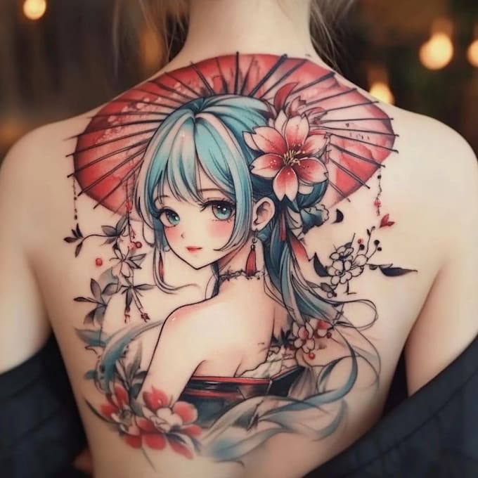 Bestseller - draw a custom anime tattoo design for you