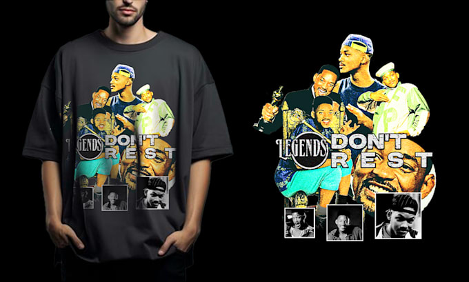 Bestseller - bootleg t shirt with rap and 90s vintage styles design