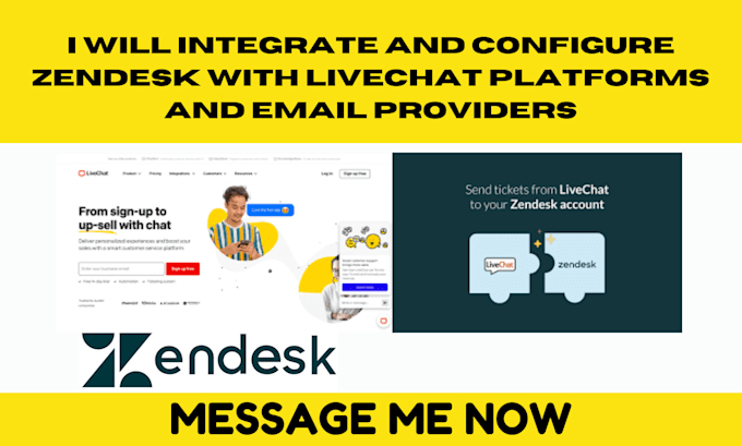 Bestseller - integrate and configure zendesk with livechat platforms and email providers