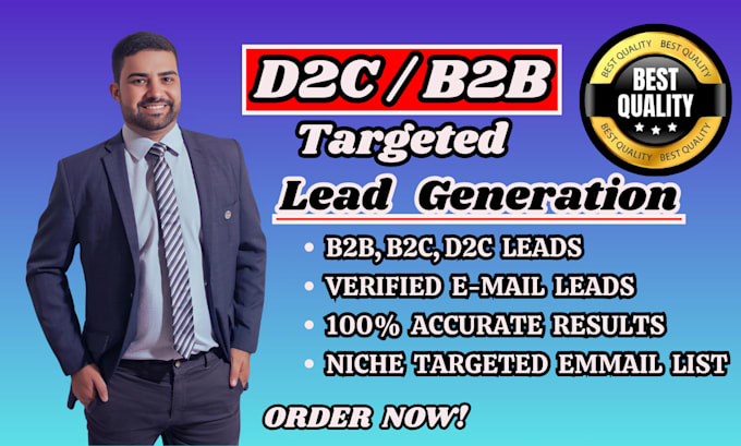 Gig Preview - Provide targeted email list d2c and b2b verified email list fo business industry