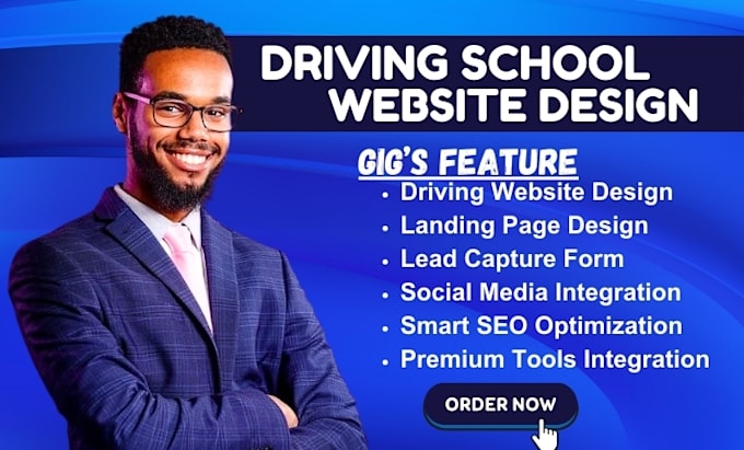 Gig Preview - Design driving school website driving website school website driver landing page