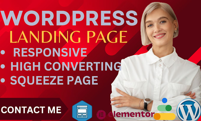 Bestseller - design customize your wordpress landing squeeze page elementor ai integration