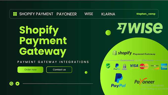 Gig Preview - Create verified shopify payment gateway, paypal, payoneer, wise for your store