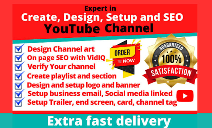 Gig Preview - Create and setup a youtube channel, logo, channel art, intro and outro