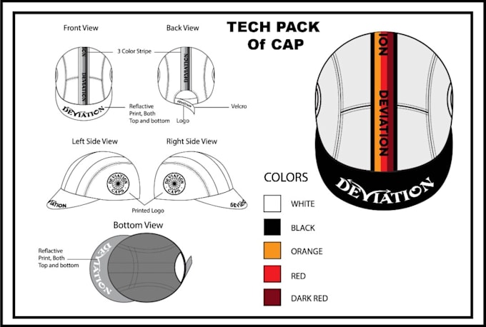 Gig Preview - Beanies mockup cap techpack hat cap tech pack flat sketch, baseball hat design