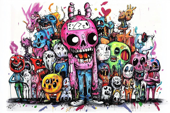 Gig Preview - Draw amazing doodle art graffiti cartoon illustration