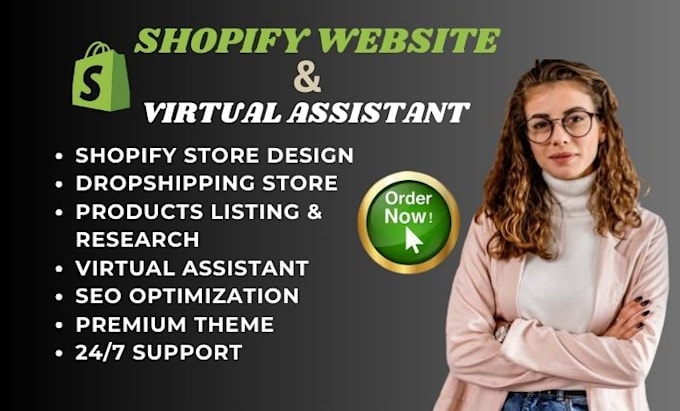 Gig Preview - Set up shopify store be your shopify virtual assistant manage dropshipping store