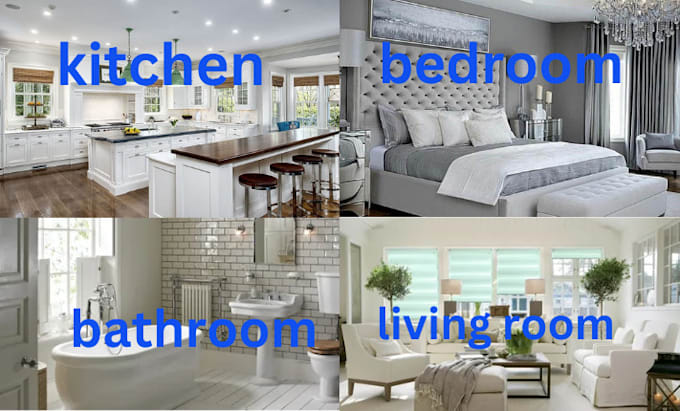 Gig Preview - Design and decorate bedroom bathroom and kitchen interior by virtual staging