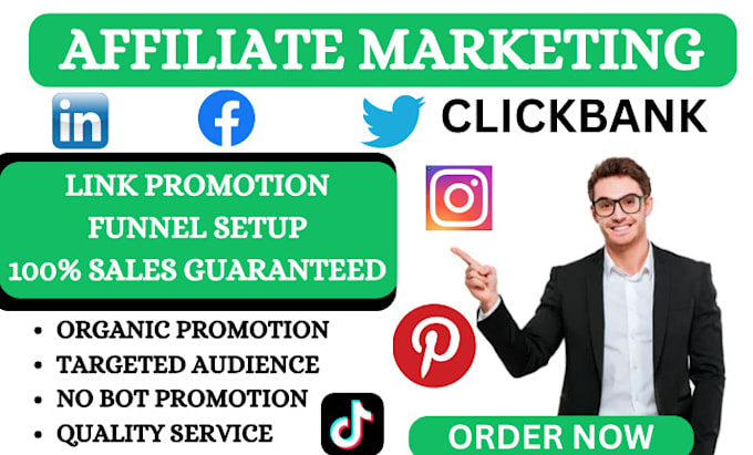 Gig Preview - Do clickbank affiliate link promotion, affiliate cpa marketing, link signup, mlm