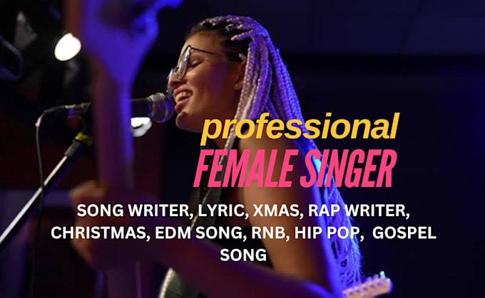 Gig Preview - Be your female rapper singer, pop, vocalist, rock, edm, lyric writer