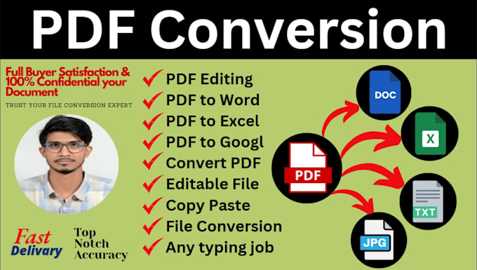 Gig Preview - Do handwriting to word,PDF to word or excel,scan PDF to word or excel