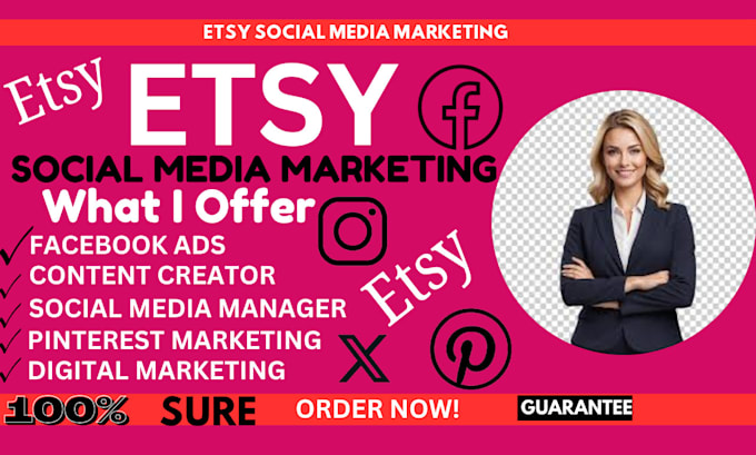 Bestseller - etsy social media marketing, social media manager, posting, and facebook ads