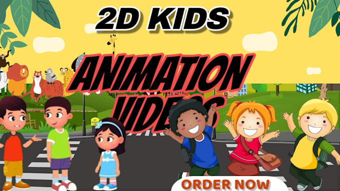 Gig Preview - Create 2d kids learning animation, kids rhymes songs animated video for you