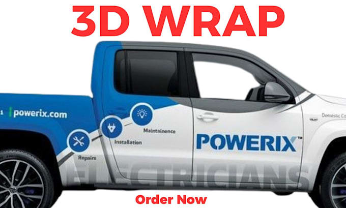 Gig Preview - Create amazing 3d vehicle wrap, car, van, and food truck wrap design