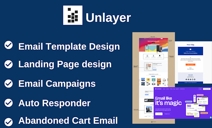 Gig Preview - Create an unlayer landing page and email campaign templates