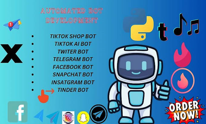 Gig Preview - Build tiktok telegram tinder bot onlyfans bot chatbot