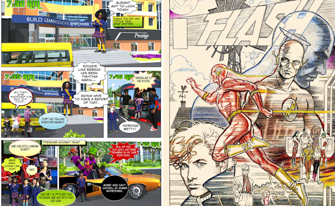 Gig Preview - Draw comic book illustration graphic novel book cover design comic book page