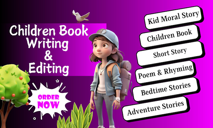 Gig Preview - Be children story book writer non fiction book bedtime story kid moral story