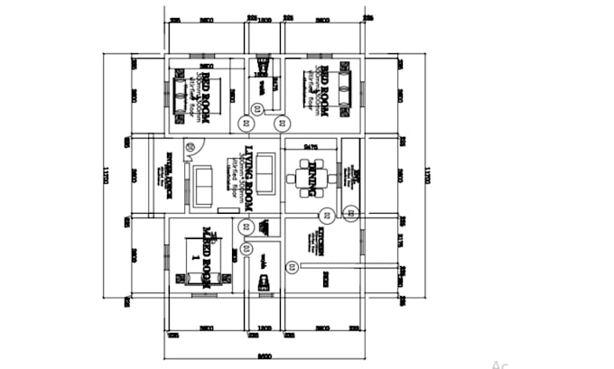 Gig Preview - Draw architectural floor plan site ground plan , blueprint drawing, elevation