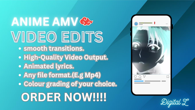 Gig Preview - Create professional anime edits and amv for your  youtube channel tiktok ig