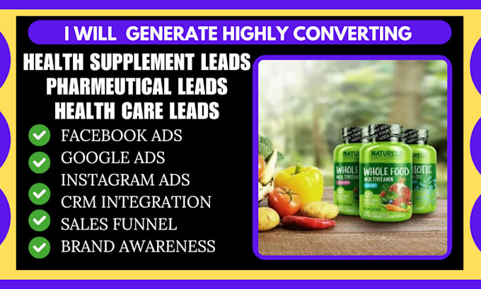 Gig Preview - Generate highly exclusive health supplement health care leads pharmeutical leads