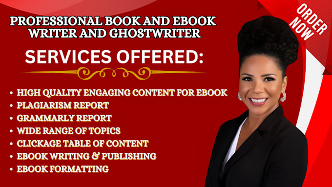 Gig Preview - Ghostwrite 50k words of any topic ebook fiction and nonfiction ghost book writer