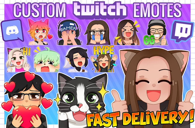 Bestseller - create emotes for twitch, youtube, tiktok, kick or facebook emojis