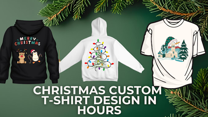 Gig Preview - Design unique ugly christmas sweaters t shirts sweatshirts