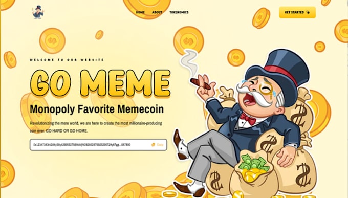 Gig Preview - Create crypto website, meme coin website, pepe website, meme and pepe website