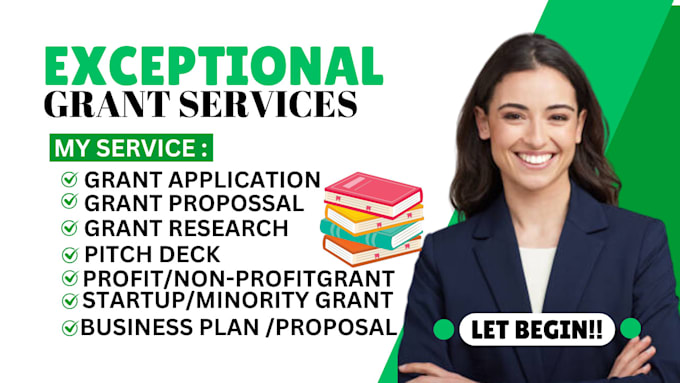 Bestseller - write grant application research pitch deck grant proposal business plan