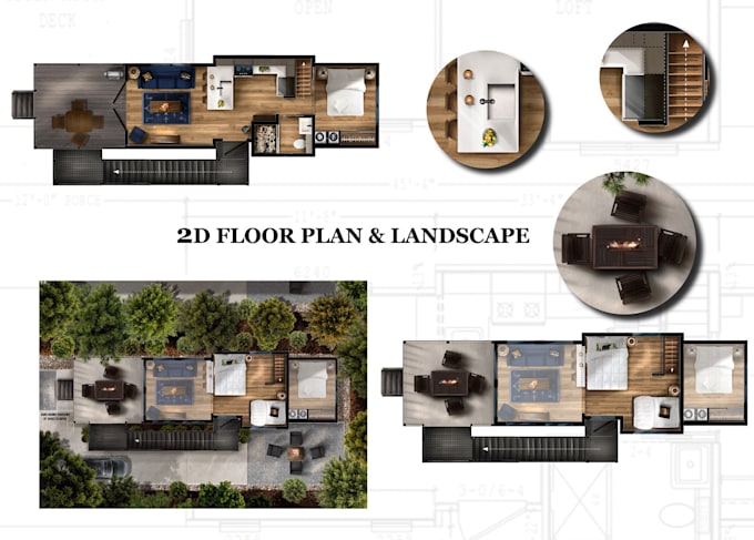 Gig Preview - Render architectural 2d plan, and other presentation drawing using photoshop