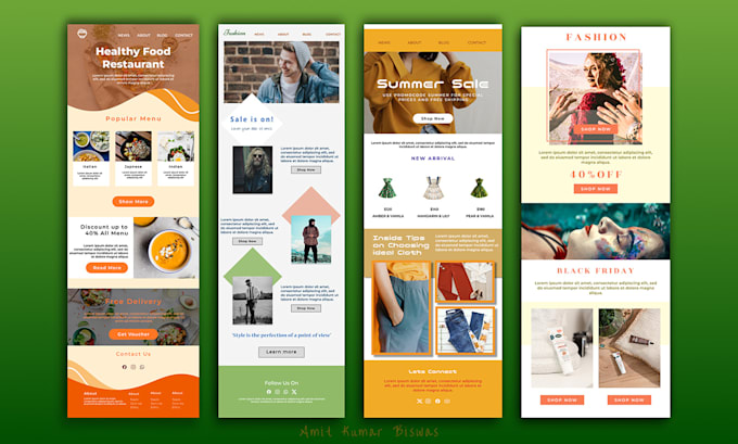 Gig Preview - Design professional mailchimp , klaviyo email template newsletters