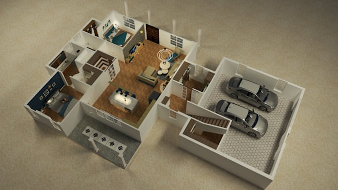 Bestseller - do professional 3d floor plan design and vray rendering