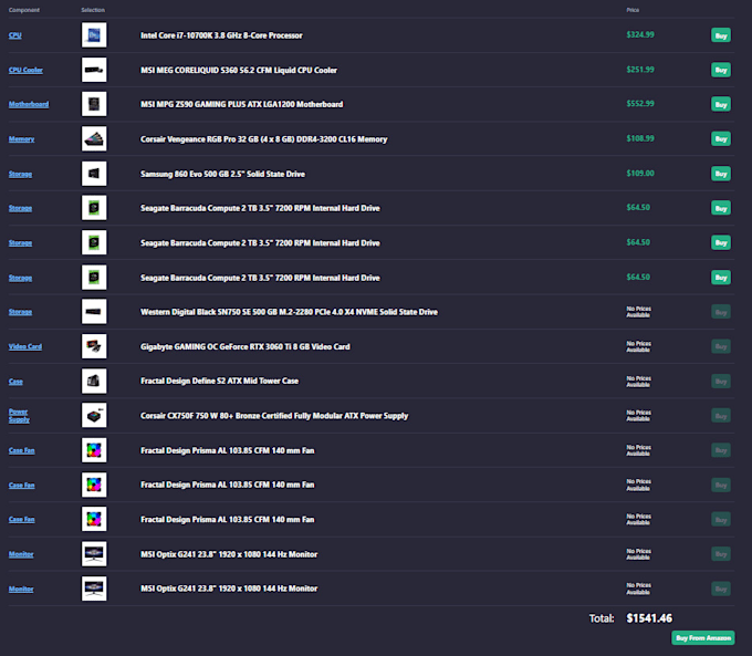 Gig Preview - Create a parts list for your next PC